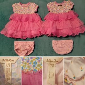 2 Matilda Jane Pink Ruffle dresses (sold as a set)